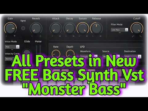 New FREE BASS Synth Vst Plugin by Agus Hardiman - MONSTER BASS V 2.0 - All Factory Presets