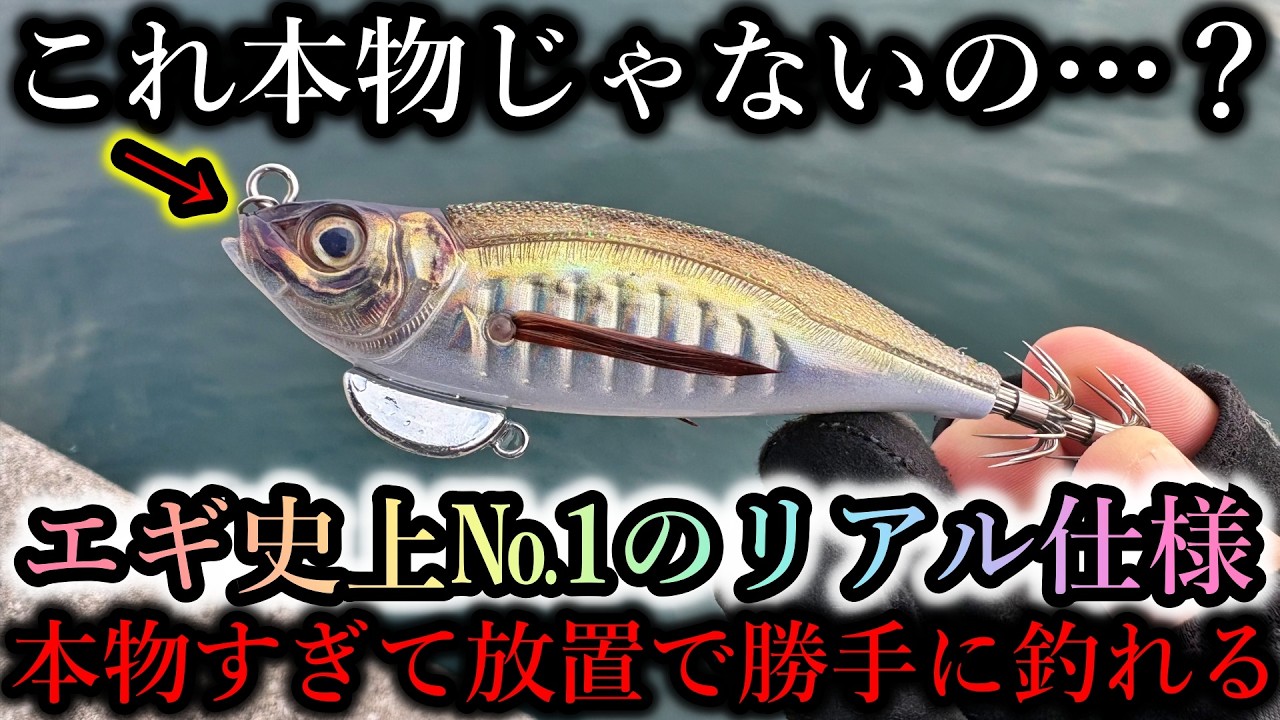 本物のアジにしか見えない究極エギ…リアルすぎて放置したら勝手にイカが釣れておかしい
