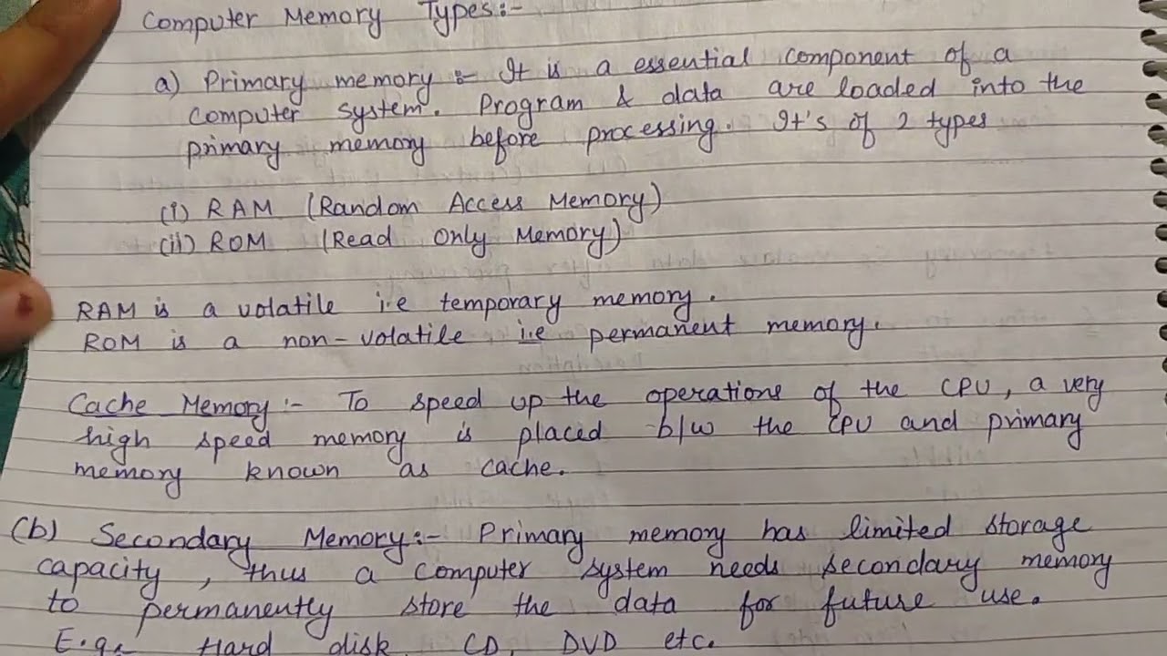 Class 11 CS Chapter -1( Basic Computer Organisation) Part-1