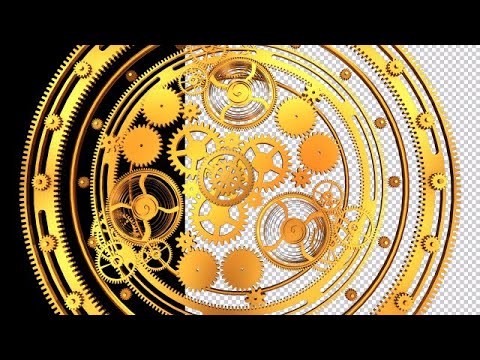 Gold Clockwork Gears Rotation Stock Motion Graphics