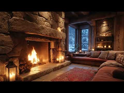 🔥 Feu de Cheminée Crépitant 🔥 Ambiance Cozy Chalet Hiver ❄️ | ASMR 8H pour Dormir, Détente