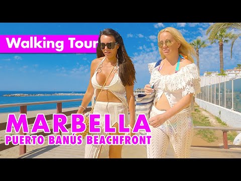 Marbella beachfront walk in June - Puerto Banús to San Pedro - Costa del Sol immersive virtual tour