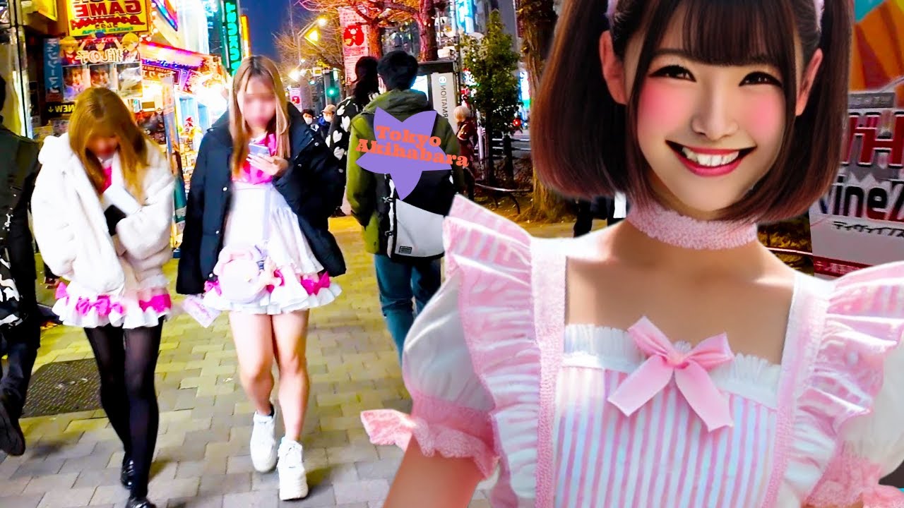 Tokyo Akihabara 🐶 Pink Neon ♪💖 4K Non-Stop 1 Hour