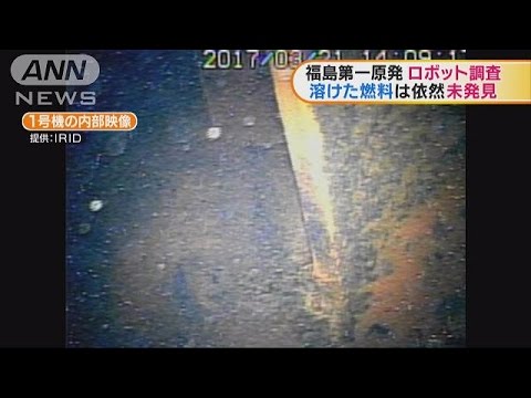 溶けた燃料を示す福島のロボット画像