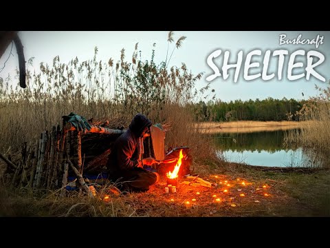 BUSHCRAFT - SHELTER BAUEN am See | Survival Lager | Outdoor Camp |