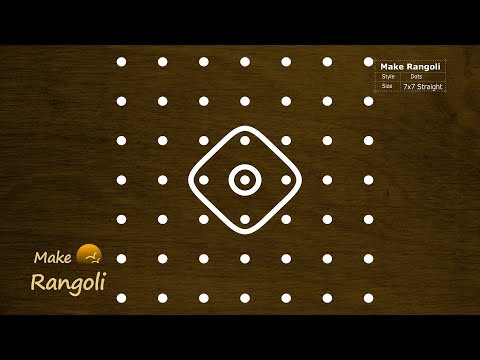 Easy Sikku Kolam with 7x7 dots | Simple Melika Muggu with 7 dots | Make Rangoli