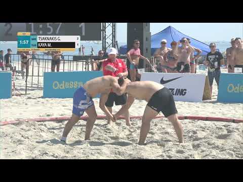 Round 1 Men's BW - +80 kg: G. TSAKNAKIS (GRE) v. M. KAYA (TUR)