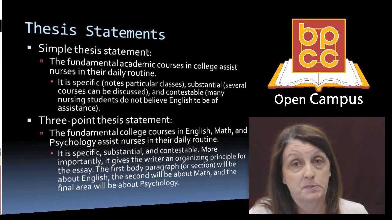 English 099 Module 5 - Thesis Statements