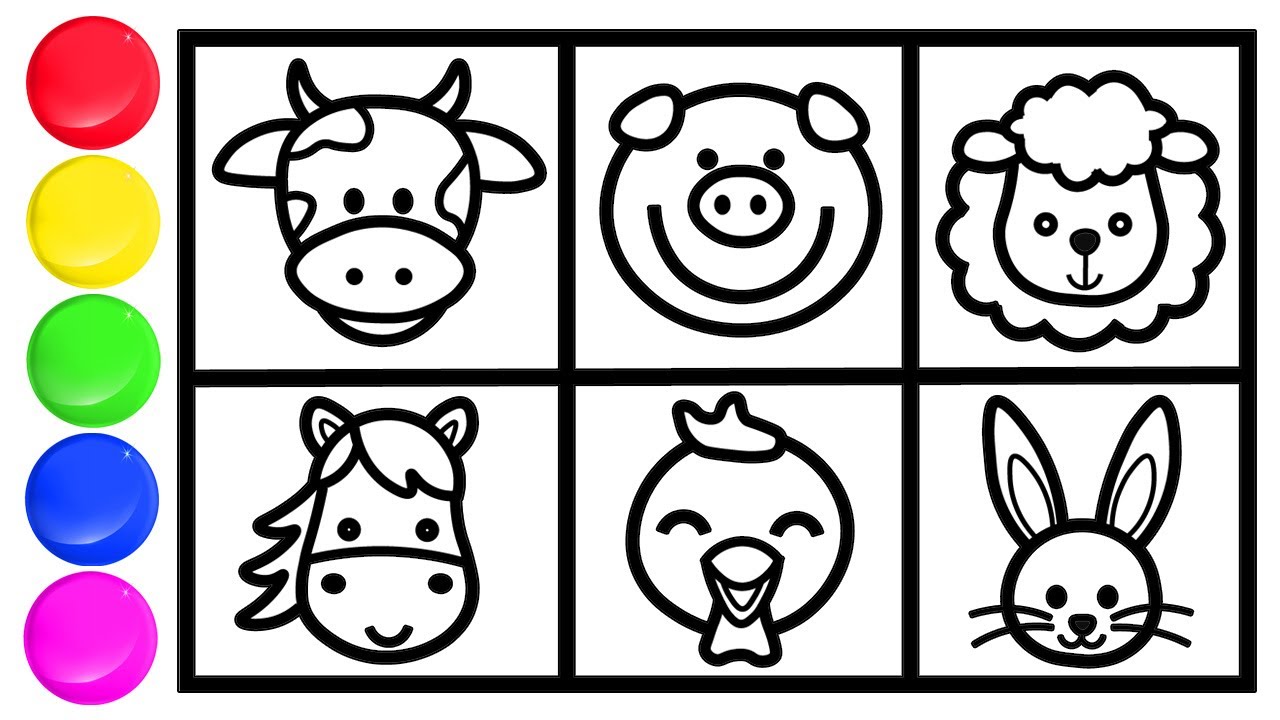 Como desenhar e pintar Animais da Fazenda 🐮🐷🐔🐑