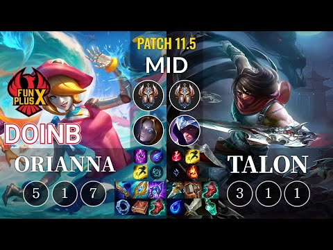 FPX Doinb Orianna vs Talon Mid - KR Patch 11.5