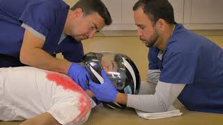 How to remove a motorcyclist helmet safely