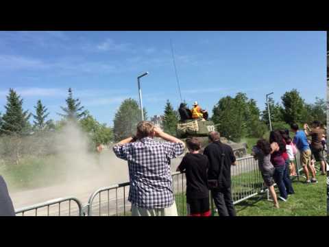 WW II Tank  T 34-85 in motion