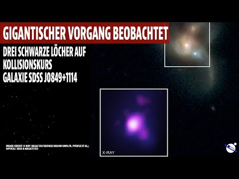 Gigantic process observed - 3 black holes on a collision course