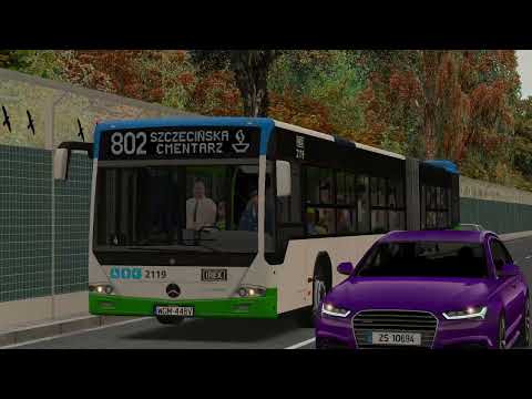 VZTM Szczecin Linia Cmentarna 802 Feliksin - Szczecińska Cmentarz | OMSI 2 Mercedes-Benz Conecto G