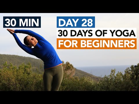 30 Min Beginner Yoga (Day 28 ) 30 Days of Yoga For Beginners thumbnail