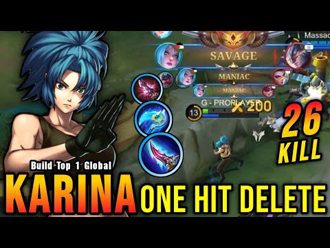 SAVAGE & MANIAC!! New OP Build for Karina (ONE HIT DELETE) - Build Top 1 Global Karina ~ MLBB