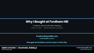 Why I Bought at Fordham Hill