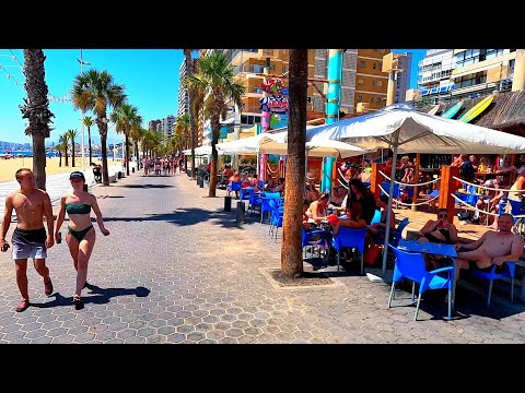 Benidorm On 26 August 2023 British bars 🍻 Levante beach tour
