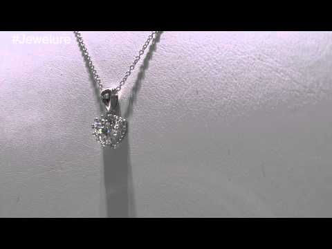 1 carat heart cut faceted lab diamond solitaire necklace cro...