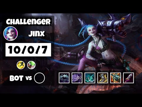 Jinx vs Tahm Kench KOREAN Challenger BOT (10/0/7) - v11.8