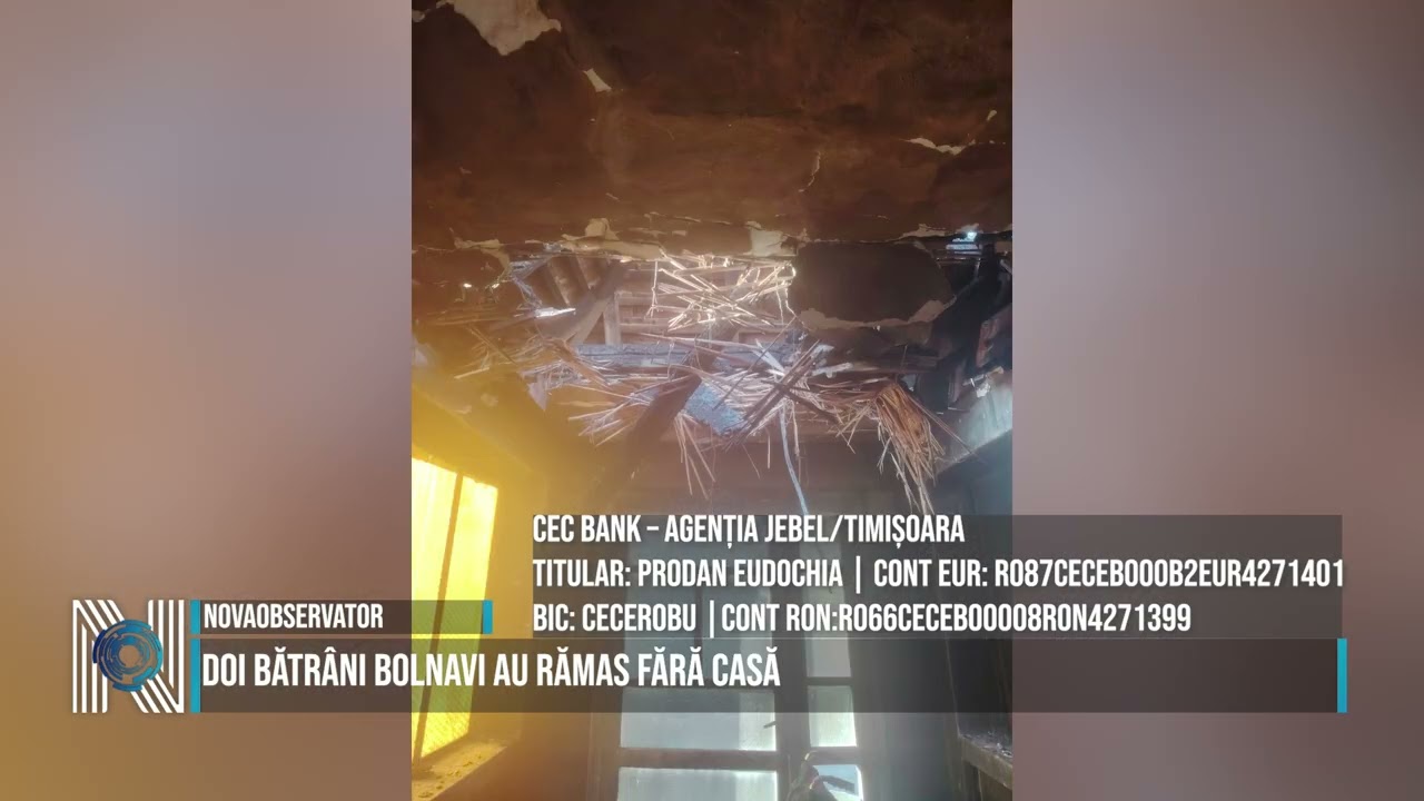 Doi bătrâni bolnavi au rămas fără casă