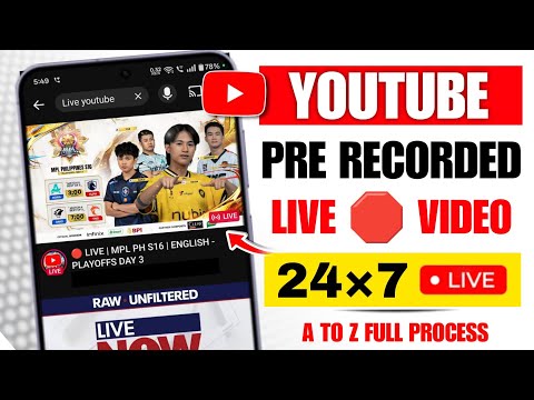 How to Live Stream Pre Recorded Video on YouTube | How to Live Stream 24/7 on YouTube Through Mobile