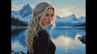 Beautiful Blonde - Panoramic Mountains Theme #AIVideo #AIAnimation