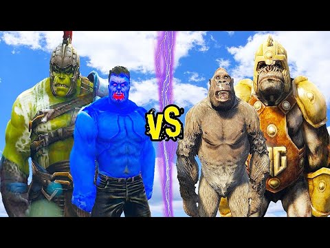 HULK ( BLUE HULK - HULK RAGNAROK )  VS KING KONG - EPIC BATTLE
