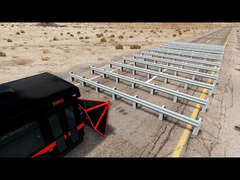 Cars vs Numerous Guardrails – BeamNG Drive | Beam Car