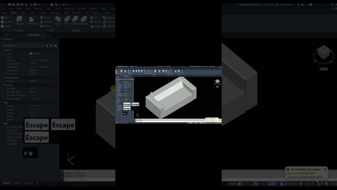 AutoCAD Tutorial: Drawing a Couch