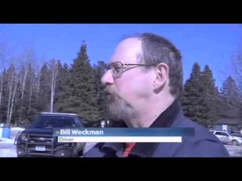 Vehicle goes through ice on Rice Lake, driver rescued