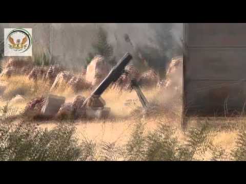 استهداف مواقع قوات النظام في تلة الكابوسية في بلدة خان الشيح في ريف دمشق بقذائف هاون عيار 120 من قبل لواء نسور الريف الغربي