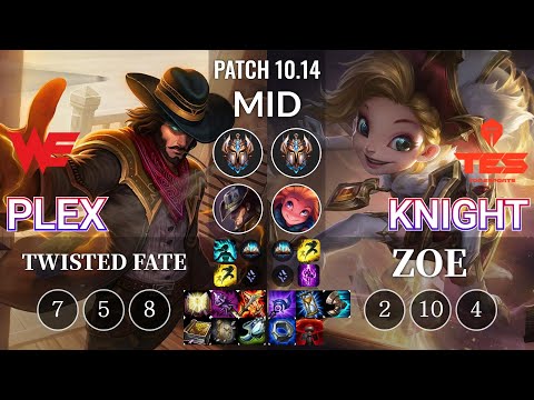 WE Plex Twisted Fate vs TES knight Zoe Mid - KR Patch 10.14