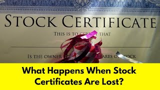 What Happens When Stock Certificates Are Lost? #corporations #stock #boards