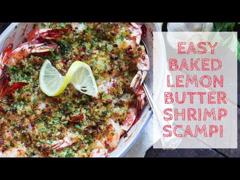 Easy Lemon Butter Baked Shrimp Scampi