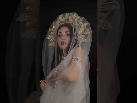 Обруч REGINA подвійний золотистий з вензелями і стразами - фото 1 - id-p1434603153