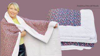 How To Make Sherpa Fleece Blanket In Any Size / DIY Fleece Blanket