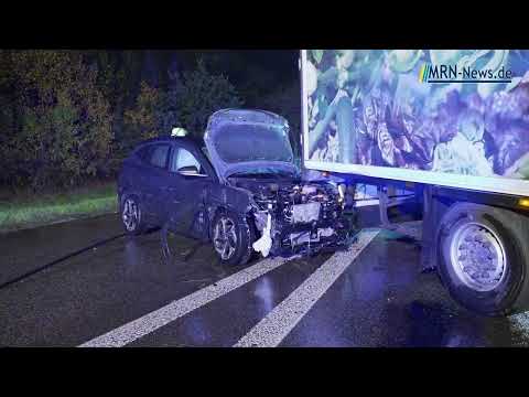 Speyer -  B9 schwerer Lkw Unfall mit 5 Verletzten