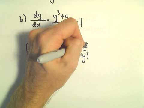 Solving a Separable Differential Equation, Another Example #2