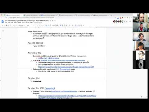 Kubernetes SIG API Machinery 20201104