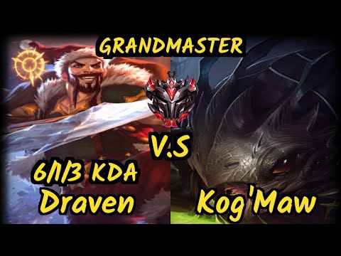 HL Sarkis (DRAVEN) vs KOG'MAW - 6/1/3 KDA BOTTOM ADC GAMEPLAY - BR Ranked GRANDMASTER