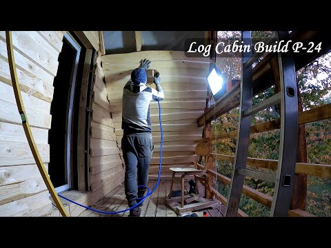 Renovating a 128 year old forgotten log cabin - Balcony Get's a fresh coat of everything