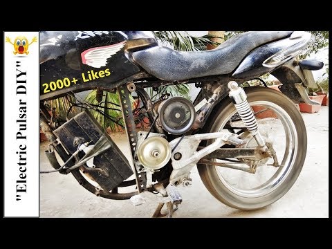 SIMPLEST ebike using 36v 10A DC Motor & 12V UPS Battery - Pulsar to Electric Bike Motorcycle Video