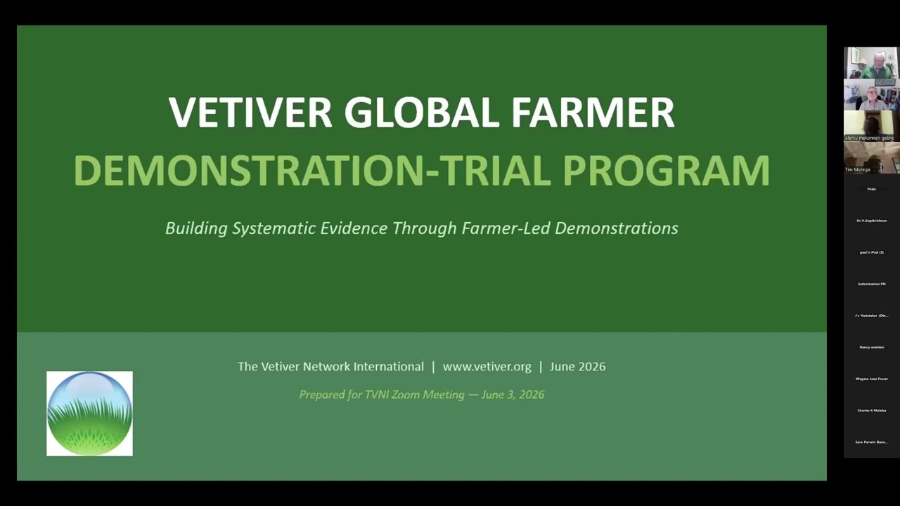 Join the Global Vetiver Farmer Demonstration Program: Help Build the Evidence