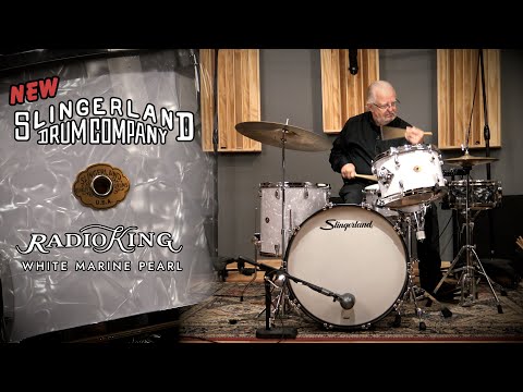 Slingerland 22/13/16" Radio King Drum Set - Black Diamond Pearl image 17