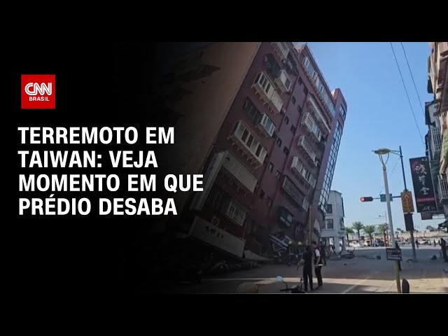 Terremoto em Taiwan: veja momento em que prédio desaba | CNN NOVO DIA