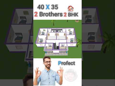 40 by 35 do bhaiyo ke liye best house plan 🏠 #erarman #home #houseplans #house #ownhouse