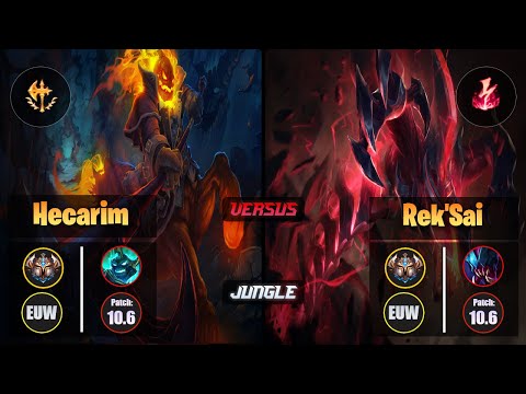 Challenger HECARIM [Conqueror] (Jungle) VS  REK'SAI - Challenger EUW Patch 10.6