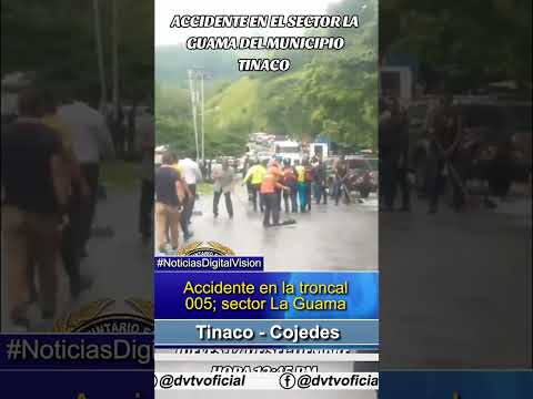 Accidente en la troncal 005; sector la guama