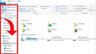 Show all Folders in Navigation Pane Windows 10